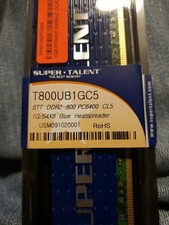 Super Talent Memory T800UB1GC5 1GB Heatspreader 64MX8 CL5 New Is Sealed picture