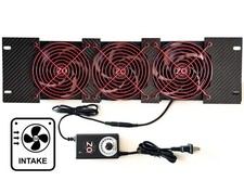 3U Rackmount Cooling Intake Fan Red Grille Panel Quiet High-Airflow 19