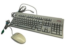 Vintage Lot Compaq RT101 Wired PS/2 Keyboard & Mouse M-S34 picture
