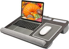 Lap Desk - Fits up to 17 Inches Laptop Desk, Black Woodgrain picture
