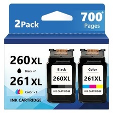 2 PK PG-260XL CL-261XL Ink Cartridges For Canon PIXMA TS5320 1 Black 1 Color picture
