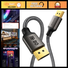 15FT DisplayPort 2.1 Cable, 80Gbps UHBR20, High-Speed Gaming Cord, Ultra HD picture