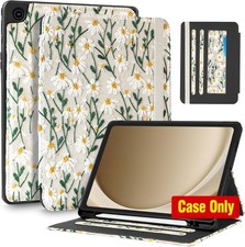Embroidered Daisy Flower Design Folio Case for Samsung Galaxy Tab A9 Plus 11' picture
