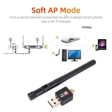 150Mbps Wireless USB Wifi Adapter Dongle Dual Band 2.4G/5GHz W/Antenna 802.11a picture