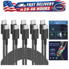 Plnhixt USB C to USB C Cable 5Pack 6FT 60W Nylon Braided Fast Charging picture
