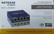 NEW GS105 NETGEAR PROSAFE 5 PORT GIGABIT DESKTOP SWITCH ETHERNET PLUG N PLAY picture