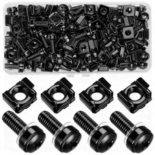 110Pcs/55Set Rack Mount Screws And Cage Nuts For Rack Mount Server Cabinet Black picture