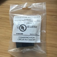 VCELINK CAT6 Keystone Jacks 5-pack Black picture