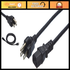 12ft Computer Monitor Power Cord - 24 Pack, Universal TV Replacement Cable, Blac picture