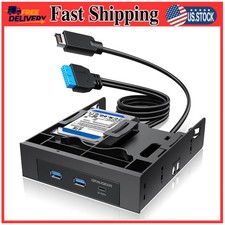GRAUGEAR 5.25 Internal USB Hub Front Panel USB-C 20Gbps 2X USB-A Dual HDD Bays picture