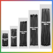 Heavy Duty Zip Ties Assorted Sizes 60 Lbs Black Nylon Cable Ties 500 Pcs picture