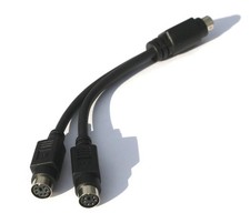 PS2 Splitter Mouse-Keyboard Adapter for IBM COMPAQ TOSHIBA DELL MiniDin-6 picture