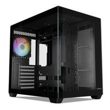 Vetroo AL900 BLACK ATX Mid Tower PC Case Tempered Glass w/ ARGB & PWM FDB Fan x1 picture