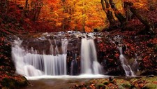 Landscape nature fall river trees Custom Gaming Mat Desk picture