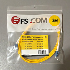 FS.COM 3m OS2 9/125 Duplex Fiber Patch Cable LC/UPC-LC/UPC Yellow D3D2 picture