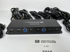 Kvm Switch 2 Monitors 2 Computers Hdmi Edid 4k 144hz Hotkey Switching picture