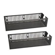 Multi-Model Under Desk Cable Management Tray 2 Packs Metal Under Desk Black picture