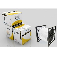 1000ft Cat6 Copper Plenum CMP Fluke Pass 550Mhz UTP Ethernet LAN Cable RIM White picture