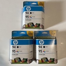 Lot 3 Genuine OEM HP 94 95 Ink Black Tri Color Combo Pack New Sealed Exp 11/2010 picture