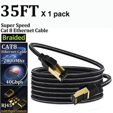 Cat 8 Braided Ethernet Cable RJ45 Super Speed 40Gbps 2000Mhz LAN Network Lot picture