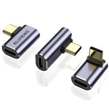 ELUTENG 3 Pack 90 Degree USB C Elbow Adapter 40Gbps Right Angle USB C with 100W picture
