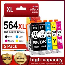564XL High Yield Ink Cartridges (5-Pack) for HP DeskJet 3520 Photosmart 7520 picture