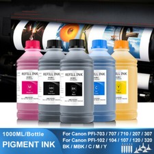 5×1000ML Pigment Ink For Canon PFI-107 PFI-120 PFI-320 TM-200 TM-305 iPF670  picture