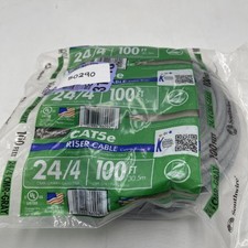 Southwire CAT5e 24/4 100ft Cable Riser Cord  100' CMR Gray Wire No 56917943 picture