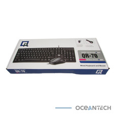 New/Open Box QR Computers Wired Keyboard and Optical Mouse QR-70 Black picture