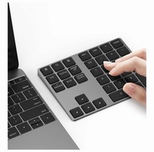 Lekvey Bluetooth Numeric Keypad Wireless Rechargeable Aluminum Number Pad Gray picture
