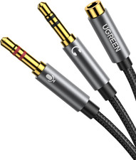 UGREEN Headphone Splitter for Computer 3.5mm Female to 2 Dual Black  picture