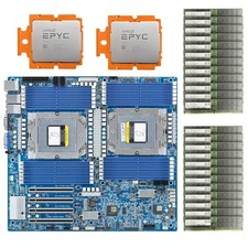 Gigabyte MZ73-LM0 With 2x AMD EPYC 9654 CPU，24x 16GB 4800MHz 384GB RAM，2xCooler picture