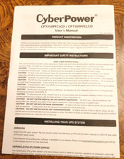 CyberPower CP1350PFCLCD/CP1500PFCLCD User’s Manual ONLY picture