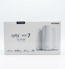 NEW NETGEAR Orbi 770 Series Tri-Band WiFi 7 Mesh Network System (RBE773)  3 Pack picture