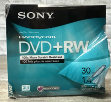Sony Handycam DVD+RW Rewritable Discs 2 Pack 30 Min 1.4 GB Each New Open Package picture