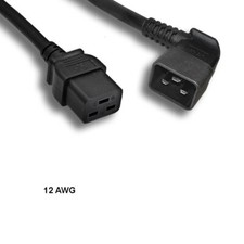 KNTK 6'FT 12 AWG Power Cable Right Angled C20 to C19 20A/250V SJT Data Server picture