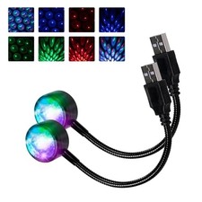 2 PCS Car Ceiling Lights, USB Starlight RGB Projector with Sound Control, 9 picture