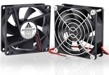 2Pcs 80Mm X 25Mm Dual Ball Bearings High Speed 12V Cooling Fan 2Pin picture