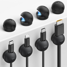 8Pack Magnetic Cord Organizer Clips - [Mini-Soft Silicone] Cable Management for picture