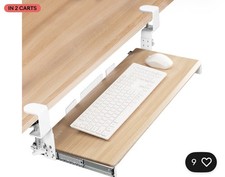 VIVO MOUNT-KB05E Keyboard Slider Tray - white wood, brown  Brand New In Box picture