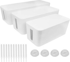 3Pcs Cable Management Box Cable Box Organizer For Hide TV Wire Power Strip &Cord picture