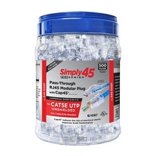 Simply45 ProSeries Cat5e Unshielded PassThrough RJ45 Modular Plugs/Cap45 - 500PK picture