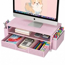 ECOLOVI Desk Organizer and Accessories, 2-Tier Computer Monitor Stand Rise with picture