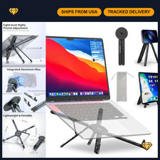 Adjustable Portable Laptop Stand for Desk, 3-in-1 Ergonomic Holder, Black picture