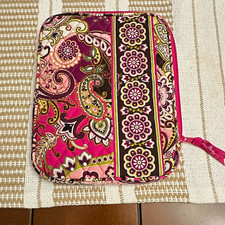 Vera Bradley iPad Tablet Sleeve/Pouch Padded Zipper Fabric Pink Paisley picture