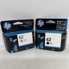 Genuine HP 62 Combo 2 PACK Black Tri-Color Ink Cartridges OEM picture