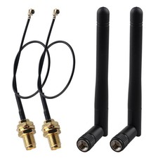 2pcs 433MHz Folding Rod Antenna 3dBi SMA Omni-Directional Aerial + 15cm UFL M... picture