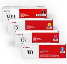 Genuine Canon 131 131H Toner Set Black Cyan Magenta Yellow CMYK picture