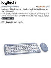 Logitech Pebble 2 Compact Wireless Keyboard and Mouse for Mac, iPad - Blue picture