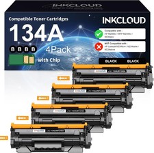 134A Toner Cartridges w/ Chip For HP 134X LaserJet M209dw M234dw M234sdw 4 Pack  picture